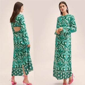 MANGO Party Maxi Dress Special Occasion Events Wedding Guest Cocktail Cut Out